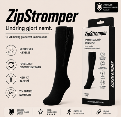 ZipStromper støttestrømper med lynlås